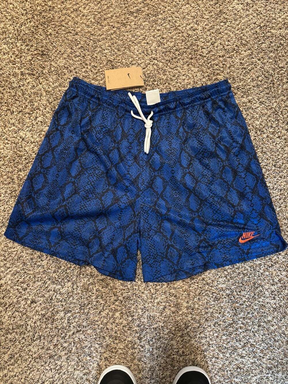 Nike Mesh Blue Snakeskin Bball shorts. NWT. Large